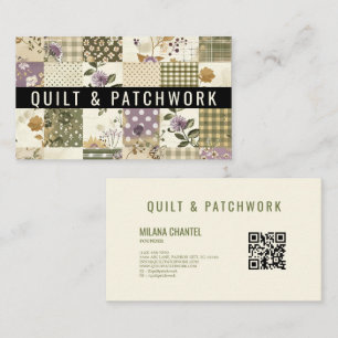 Grüne Flieder-Quilt-Patchwork-Handmade-Kleidung Visitenkarte