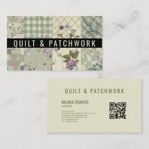 Grüne Flieder-Quilt-Patchwork-Handmade-Kleidung Visitenkarte