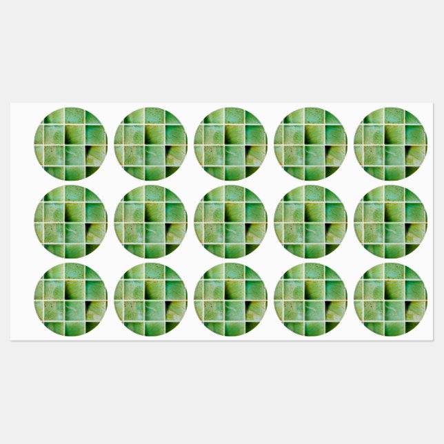 Grüne Fliesen Etiketten (Blatt)