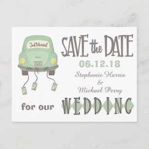 Grüne Flitterwochen Save the Date Hochzeit Ankündigungspostkarte