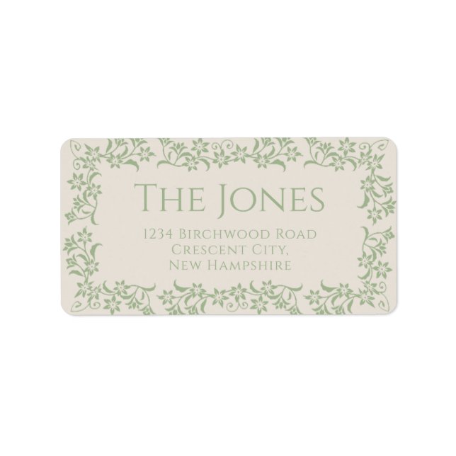 Grüne Flora-Deckschicht-Rücksendemarken Adressaufkleber (Vorne)