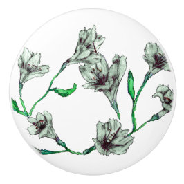 Grüne Flora Keramikknauf