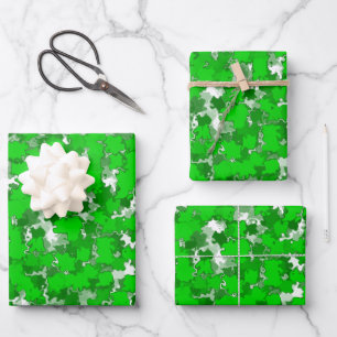 Grüne Foliage für abstrakte Kunstgestaltung Geschenkpapier Set