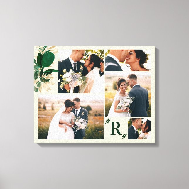 Grüne Foliage Hochzeitfotografie Leinwanddruck (Vorderseite)