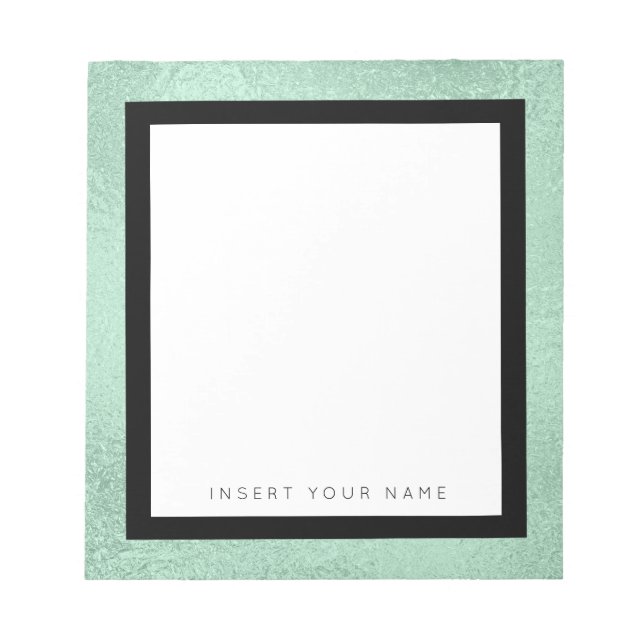 Grüne Folie und schwarze Border Notepad 5.5" x 6" Notizblock (Vorderseite)