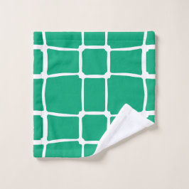 Grüne Formen Quadrate fett asymmetrisch Badhandtuch Set