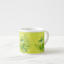 Grüne Formulare auf einer Espresso-Tasse Espressotasse