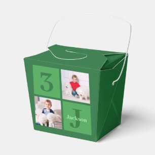 Grüne FotoCollage Personalisiert Geburtstagspartei Geschenkschachtel