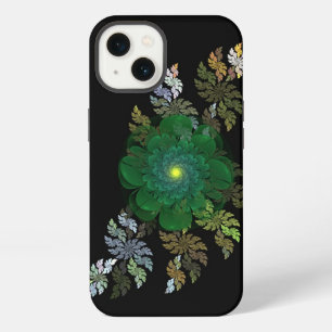 Grüne Fraktalblume iPhone Hülle
