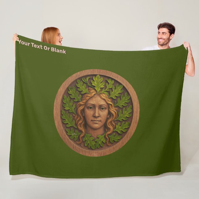 Grüne Frau - Holz Fleecedecke (Beispiel)
