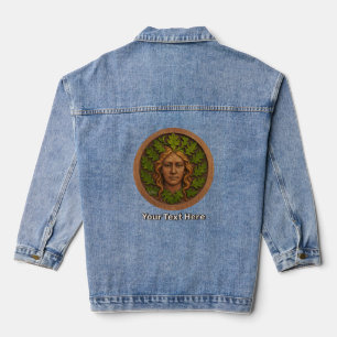 Grüne Frau - Holz Jeansjacke