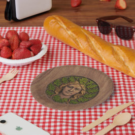 Grüne Frau - Holz Pappteller