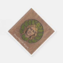 Grüne Frau - Holz Serviette