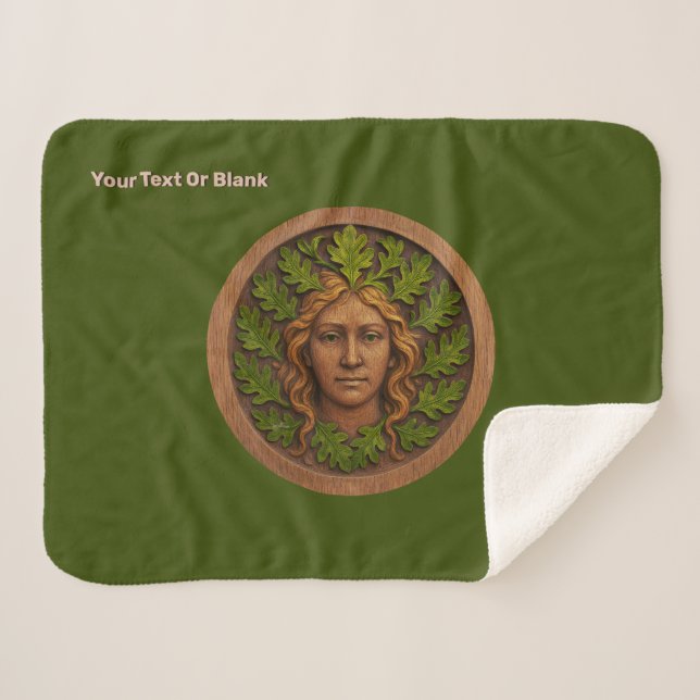 Grüne Frau - Holz Sherpadecke (Vorderseite (Horizontal))