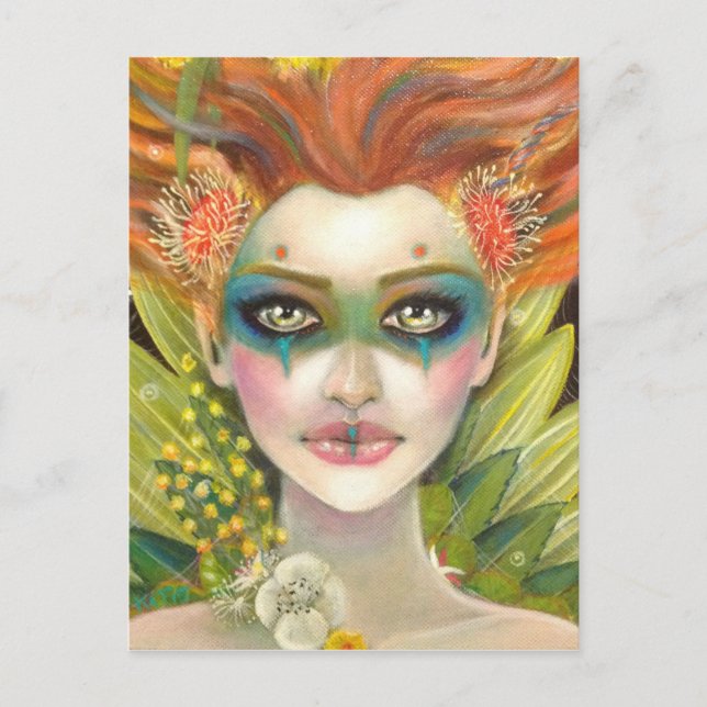Grüne Frau Postkarte (Vorderseite)