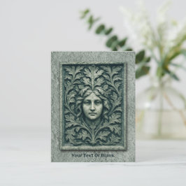 Grüne Frau - Stone Feiertagspostkarte