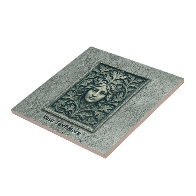 Grüne Frau - Stone Fliese (Seite)