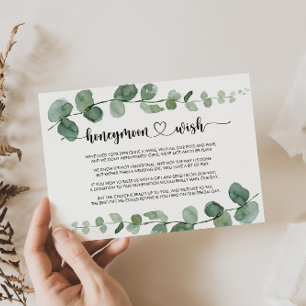 Grüne Freude Eukalyptus Flitterwochen-Wunsch  Begleitkarte
