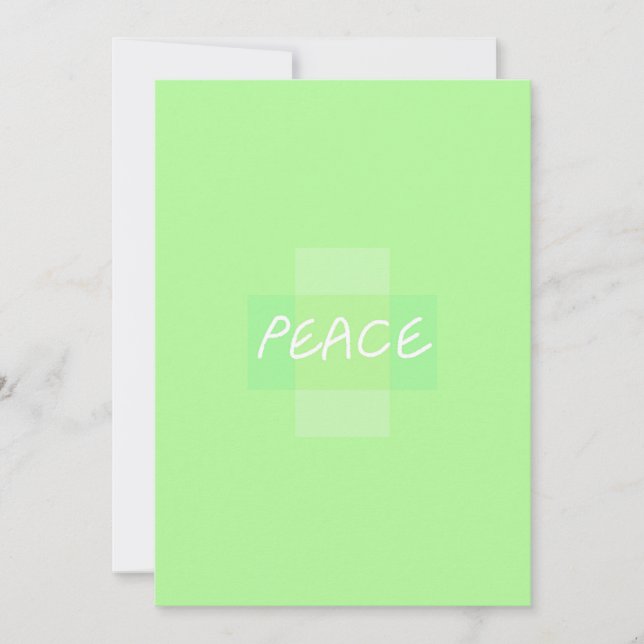 Grüne Friedensgrüße Feiertagskarte (Vorderseite)