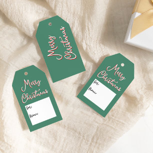 Grüne Frohe Weihnachten Einfach Für Von Geschenkanhänger