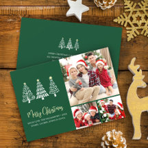 Grüne Frohe Weihnachten Foto Whimsical Bäume Schri