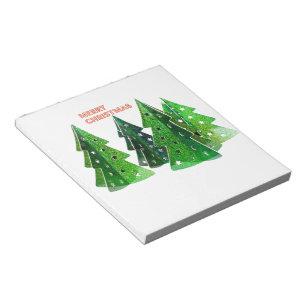 Grüne frohe Weihnachtsbaumen Notizblock