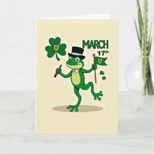 Grüne Frosch-Irish-Harp-Karte Karte