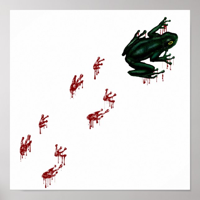 Grüne Froschblütenspuren Goth Amphibian Poster (Vorne)
