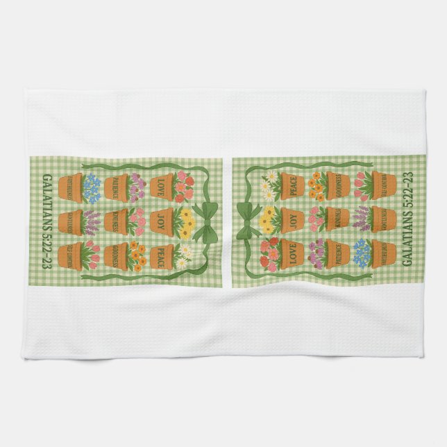 Grüne Früchte des Geistes Geschirrtuch (Horizontal)