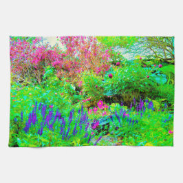 Grüne Frühlingsgärtnerei mit Peongs Geschirrtuch