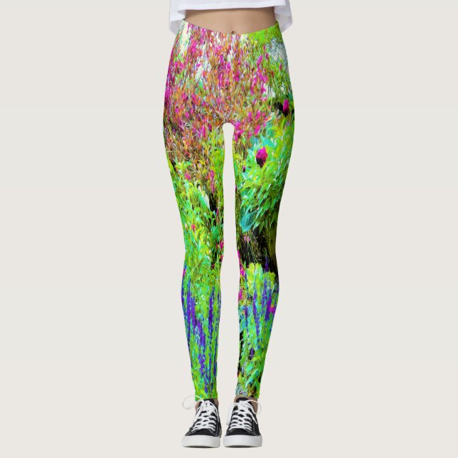Grüne Frühlingsgärtnerei mit Peongs Leggings (Vorderseite)