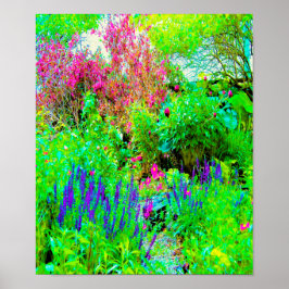 Grüne Frühlingsgärtnerei mit Peongs Poster