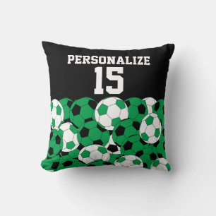 Grüne Fußball-Collage DIY Name & Number Kissen