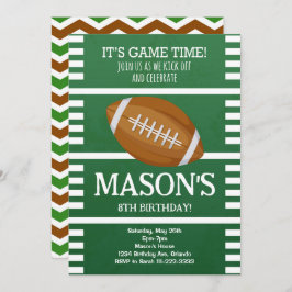 Grüne Fußball Einladung zum Geburtstag