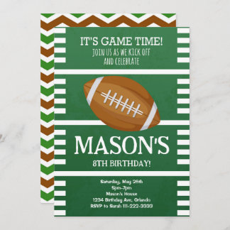 Grüne Fußball Einladung zum Geburtstag