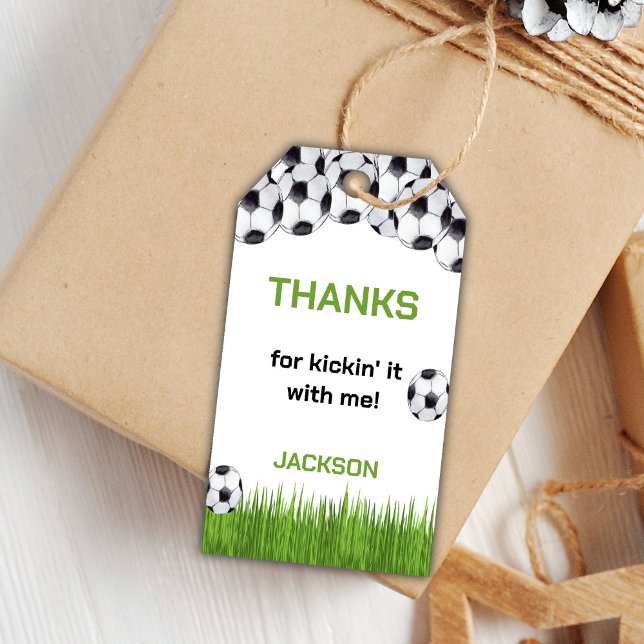 Grüne Fußball-Geburtstagsgeschenke Geschenkanhänger (Grass Green Soccer Birthday Gift Tags)