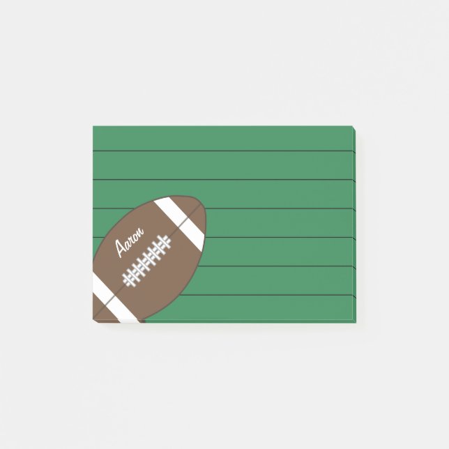 Grüne Fußball-Sportnotizen Merkblatt Post-it Klebezettel (Vorderseite)
