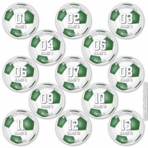 grüne Fußballmannschaft Farben Geschenke für 13 Sp Aufkleber