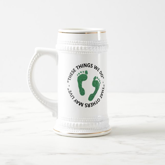 Grüne Füße Bierglas (Links)