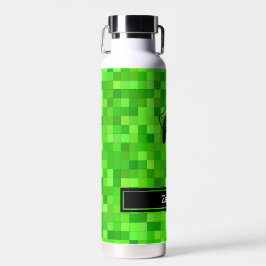 Grüne Gamer-Pixel Personalisiert Trinkflasche