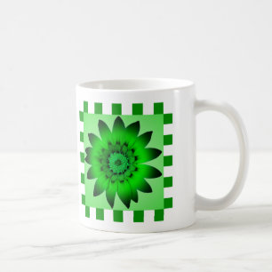 Grüne Gänseblümchen-Blume, Streifenmuster - Tasse