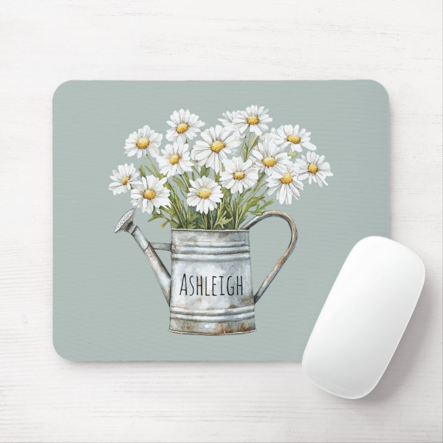 Grüne Gänseblümchen Mousepad (Mit Mouse)