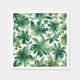 Grüne Gartengestaltung Florale Botanische Aquarell Serviette
