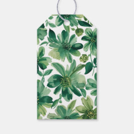 Grüne Gartengewächse Botanische Aquarellmalerei Geschenkanhänger