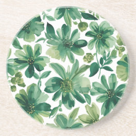 Grüne Gartengewächse Botanische Wasserfarbenmalere Getränkeuntersetzer