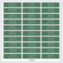 Grüne Gäste nennen Adresse. Hochzeitstiefel Aufkleber