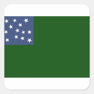 Grüne Gebirgsjungen-Flagge der Vermont-Republik Quadratischer Aufkleber