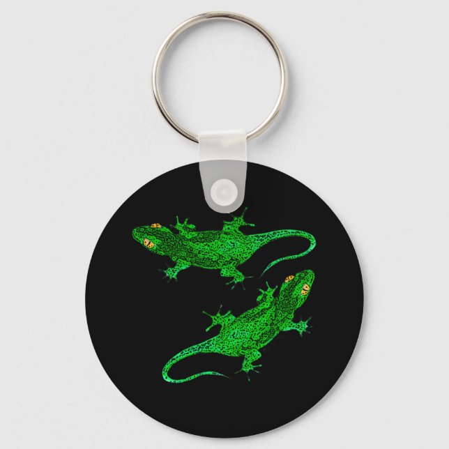 Grüne Geckos Schlüsselanhänger (Vorderseite)