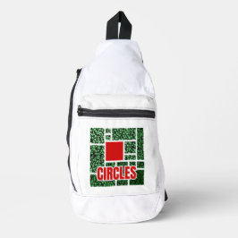 Grüne gefleckte Abstraktion mit roten Akzenten Crossbody Bag