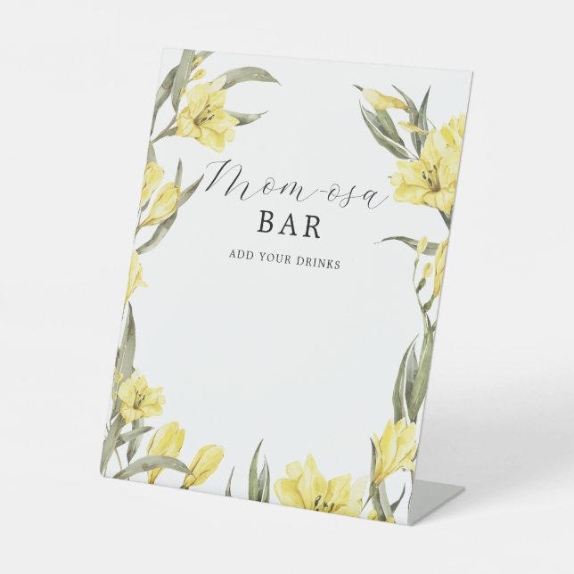 Grüne Gelbe Blume Mama-osa Bar Sockelschild (Vorderseite)